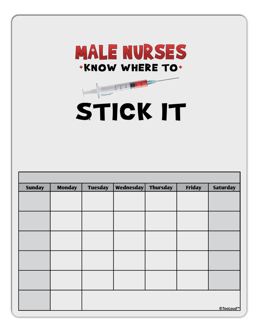 Male Nurses - Stick It Blank Calendar Dry Erase Board-Dry Erase Board-TooLoud-White-Davson Sales