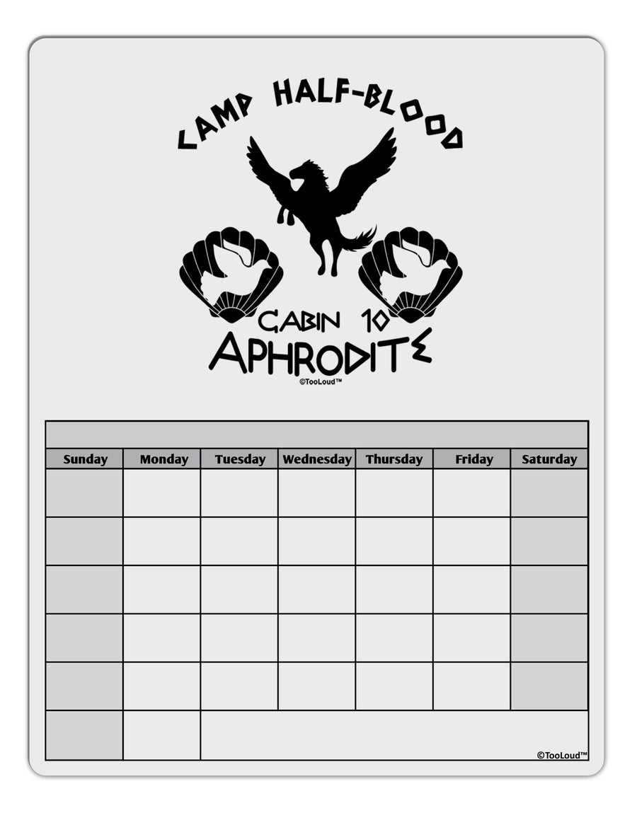 Cabin 10 Aphrodite Camp Half Blood Blank Calendar Dry Erase Board-Dry Erase Board-TooLoud-White-Davson Sales