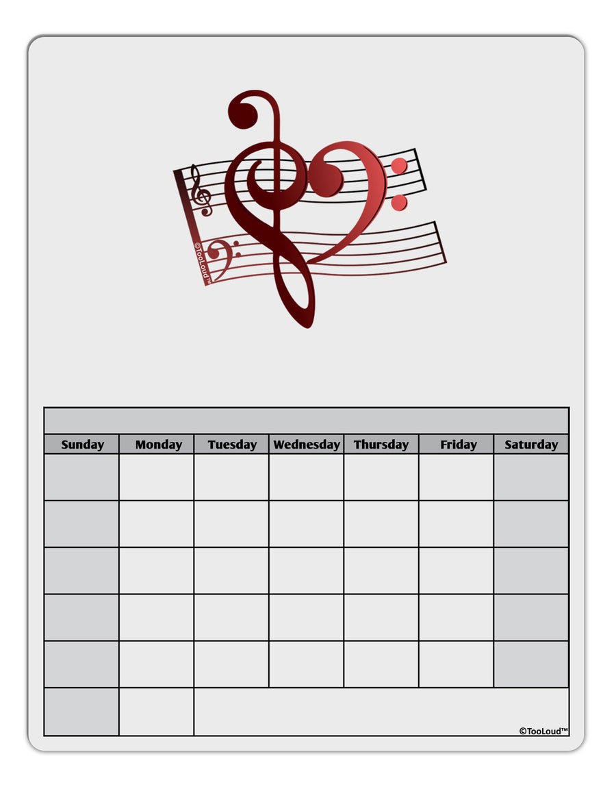 Heart Sheet Music Blank Calendar Dry Erase Board-Dry Erase Board-TooLoud-White-Davson Sales