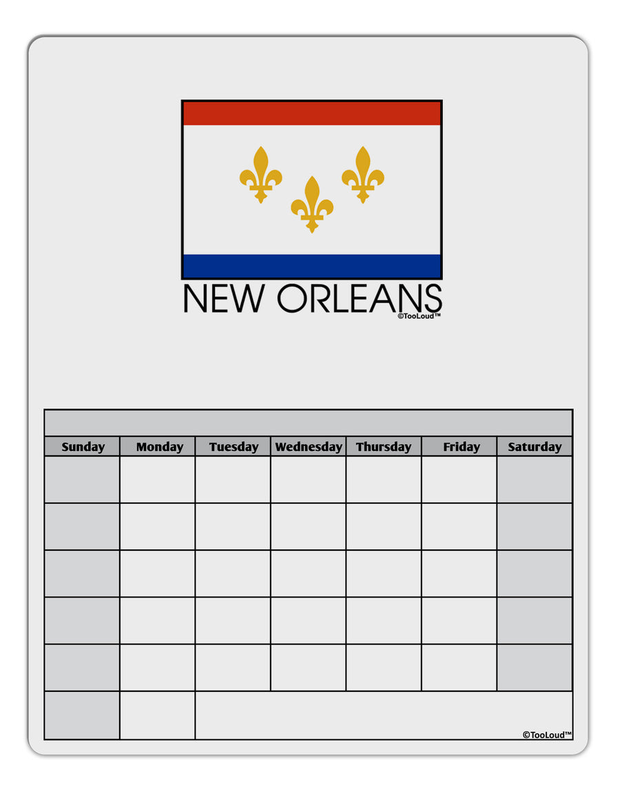 New Orleans Louisiana Flag Text Blank Calendar Dry Erase Board-Dry Erase Board-TooLoud-White-Davson Sales