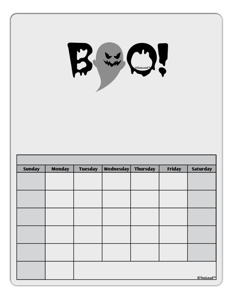 Scary Boo Text Blank Calendar Dry Erase Board-Dry Erase Board-TooLoud-White-Davson Sales
