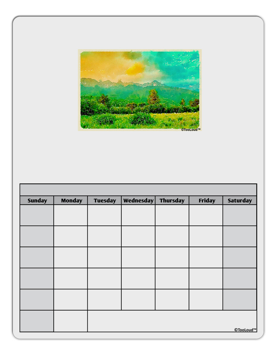 Mountain Sunset Watercolor Blank Calendar Dry Erase Board-Dry Erase Board-TooLoud-White-Davson Sales