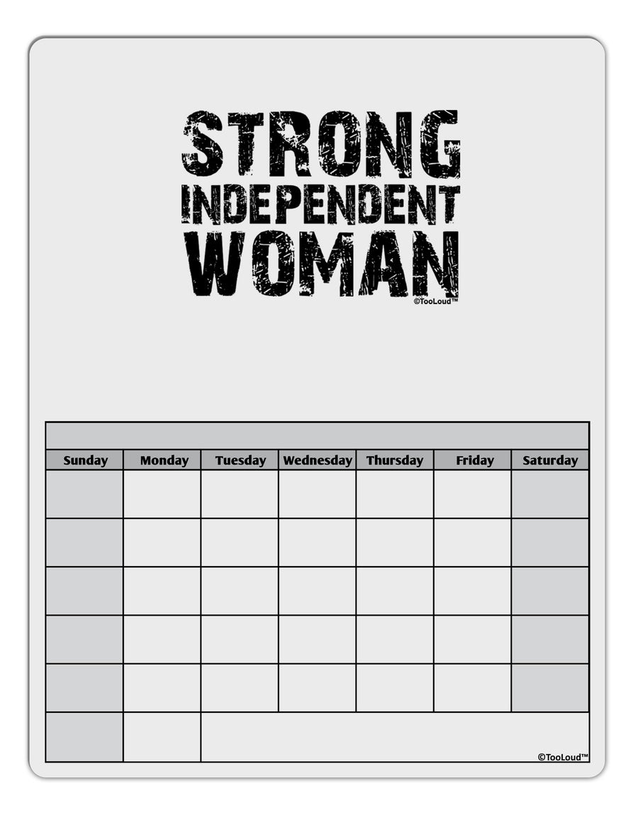 Strong Independent Woman Blank Calendar Dry Erase Board-Dry Erase Board-TooLoud-White-Davson Sales