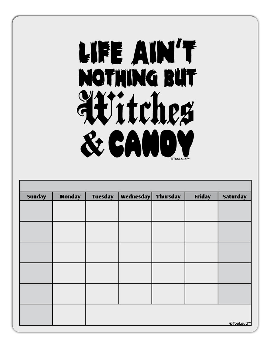 Witches and Candy Blank Calendar Dry Erase Board-Dry Erase Board-TooLoud-White-Davson Sales