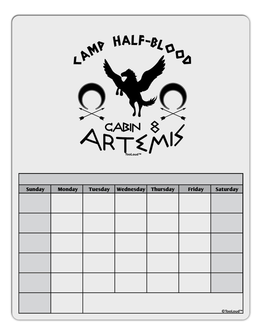 Camp Half Blood Cabin 8 Artemis Blank Calendar Dry Erase Board by TooLoud