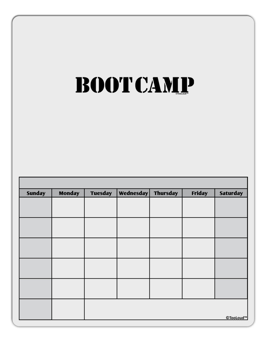 Bootcamp Military Text Blank Calendar Dry Erase Board-Dry Erase Board-TooLoud-White-Davson Sales