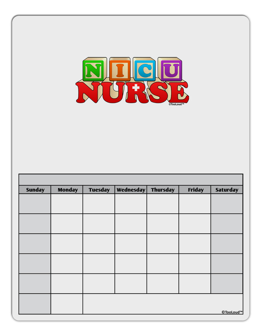 Nicu Nurse Blank Calendar Dry Erase Board-Dry Erase Board-TooLoud-White-Davson Sales