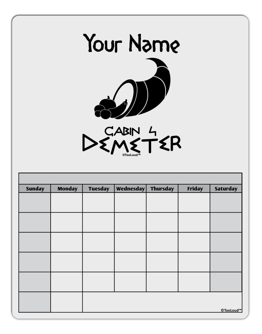 Personalized Cabin 4 Demeter Blank Calendar Dry Erase Board-Dry Erase Board-TooLoud-White-Davson Sales