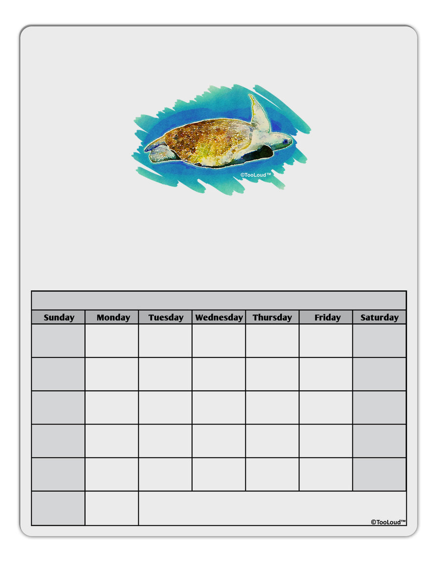 Turtle Watercolor Blank Calendar Dry Erase Board-Dry Erase Board-TooLoud-White-Davson Sales