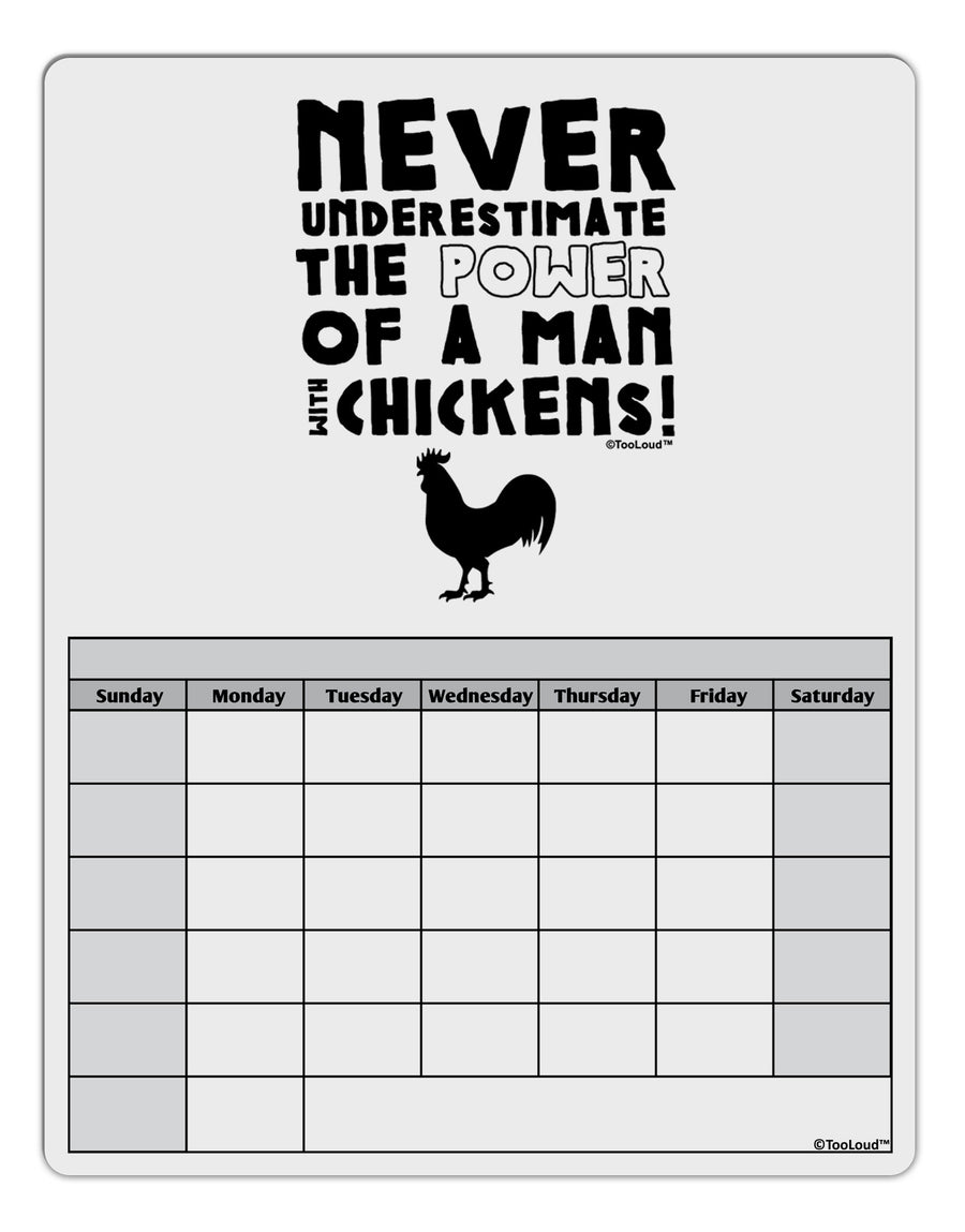A Man With Chickens Blank Calendar Dry Erase Board by TooLoud-Dry Erase Board-TooLoud-White-Davson Sales