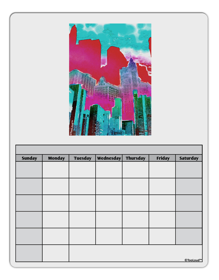 Chicago Abstract 2 Watercolor Blank Calendar Dry Erase Board-Dry Erase Board-TooLoud-White-Davson Sales