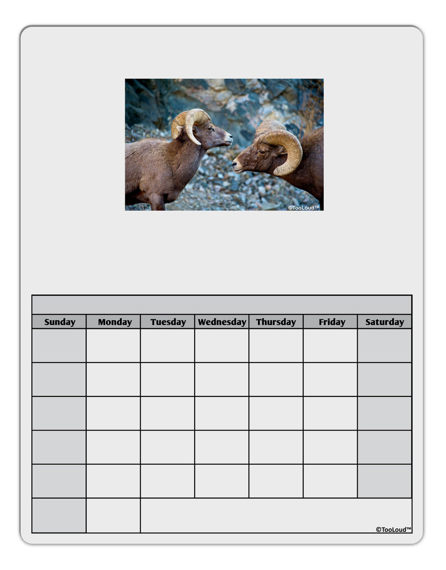 Two Bighorn Rams Blank Calendar Dry Erase Board-Dry Erase Board-TooLoud-White-Davson Sales