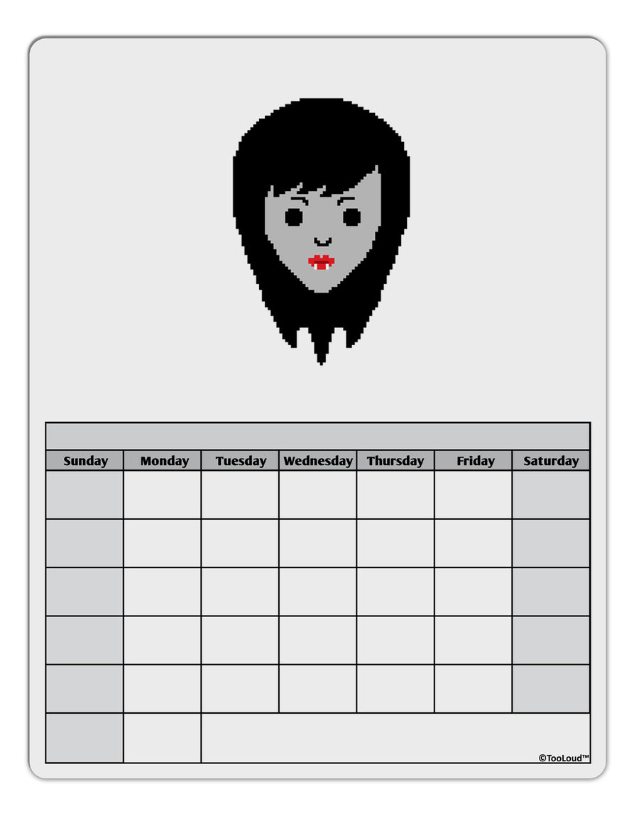 Cute Pixel Vampire Female Blank Calendar Dry Erase Board-Dry Erase Board-TooLoud-White-Davson Sales