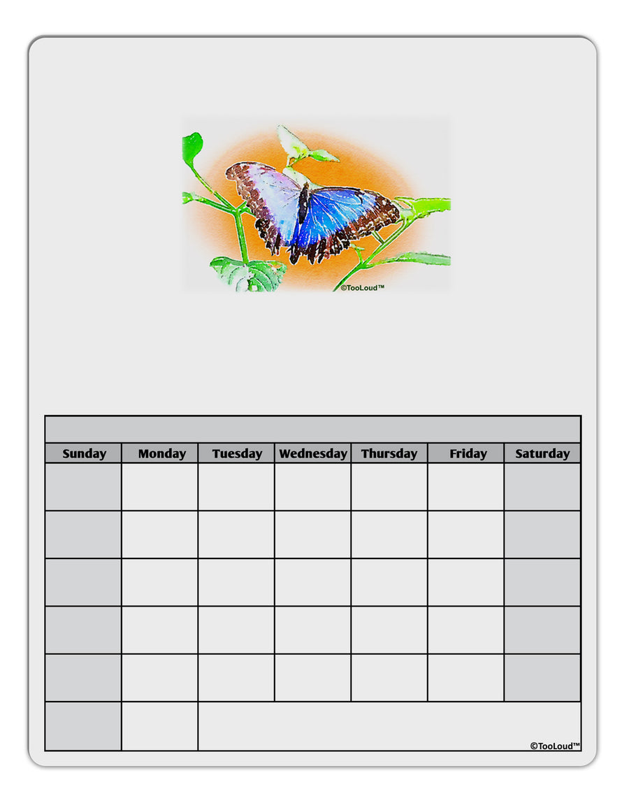 Blue Watercolor Butterfly Blank Calendar Dry Erase Board-Dry Erase Board-TooLoud-White-Davson Sales