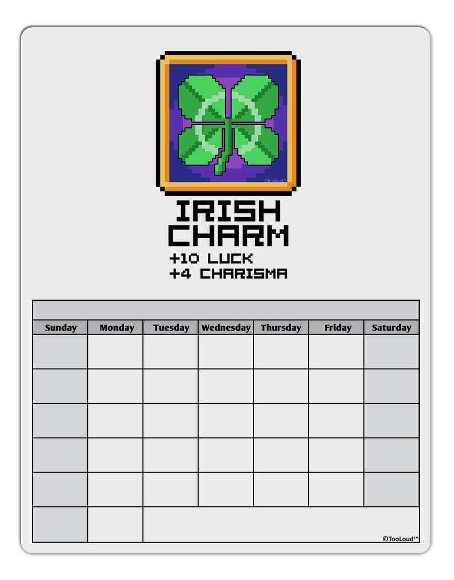 Pixel Irish Charm Item Blank Calendar Dry Erase Board-Dry Erase Board-TooLoud-White-Davson Sales