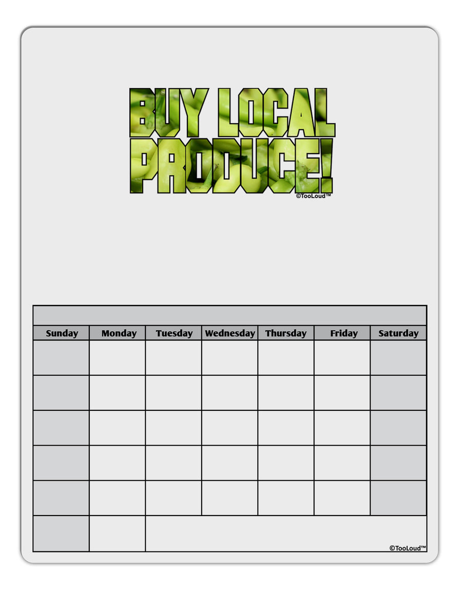 Buy Local - Jalapenos Text Blank Calendar Dry Erase Board-Dry Erase Board-TooLoud-White-Davson Sales