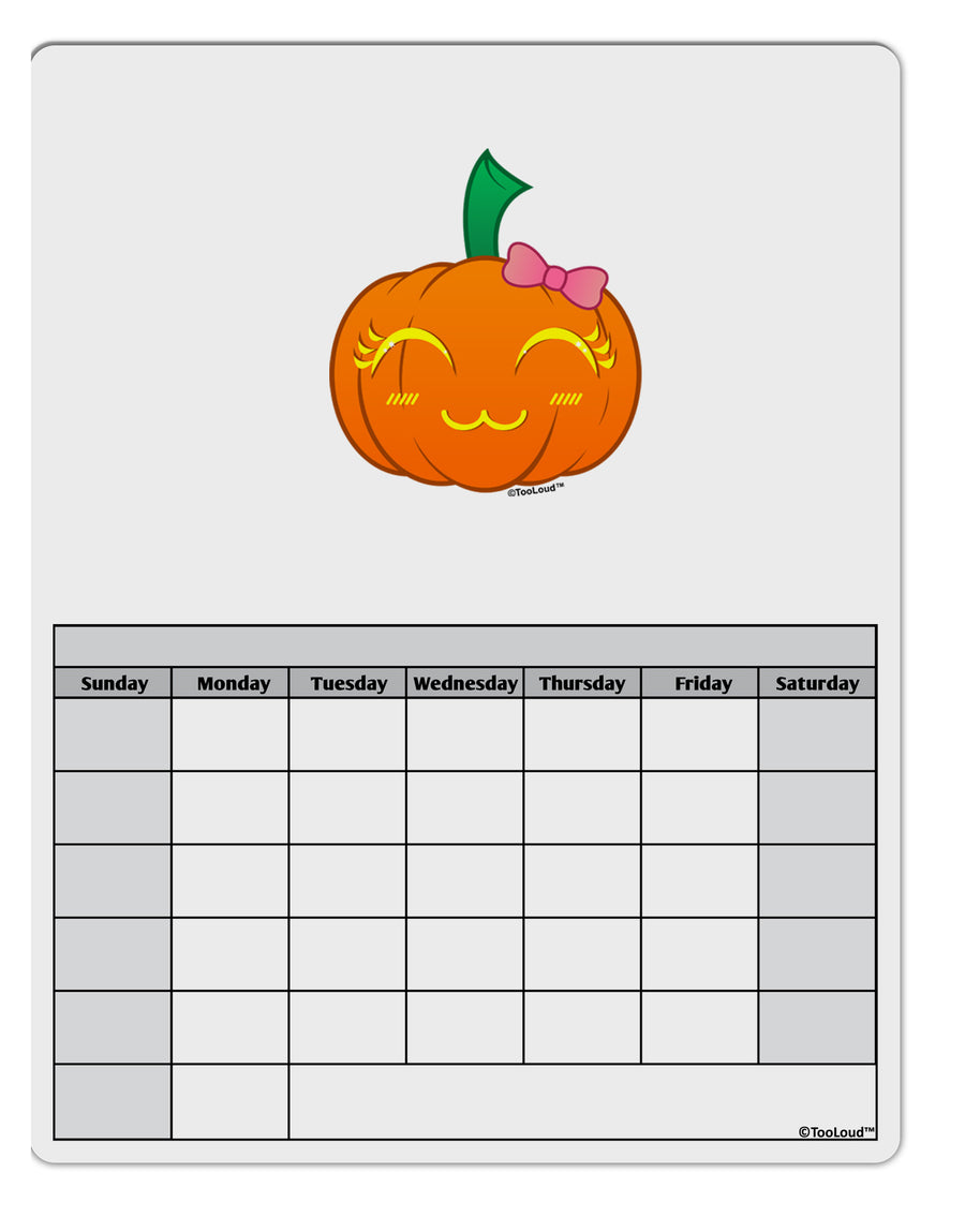 Kyu-T Face Pumpkin Blank Calendar Dry Erase Board by TooLoud-Dry Erase Board-TooLoud-White-Davson Sales