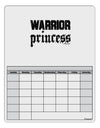 Warrior Princess Script Blank Calendar Dry Erase Board-Dry Erase Board-TooLoud-White-Davson Sales