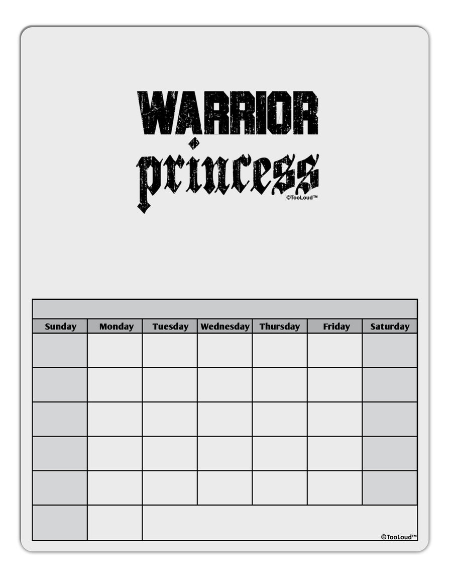 Warrior Princess Script Blank Calendar Dry Erase Board-Dry Erase Board-TooLoud-White-Davson Sales