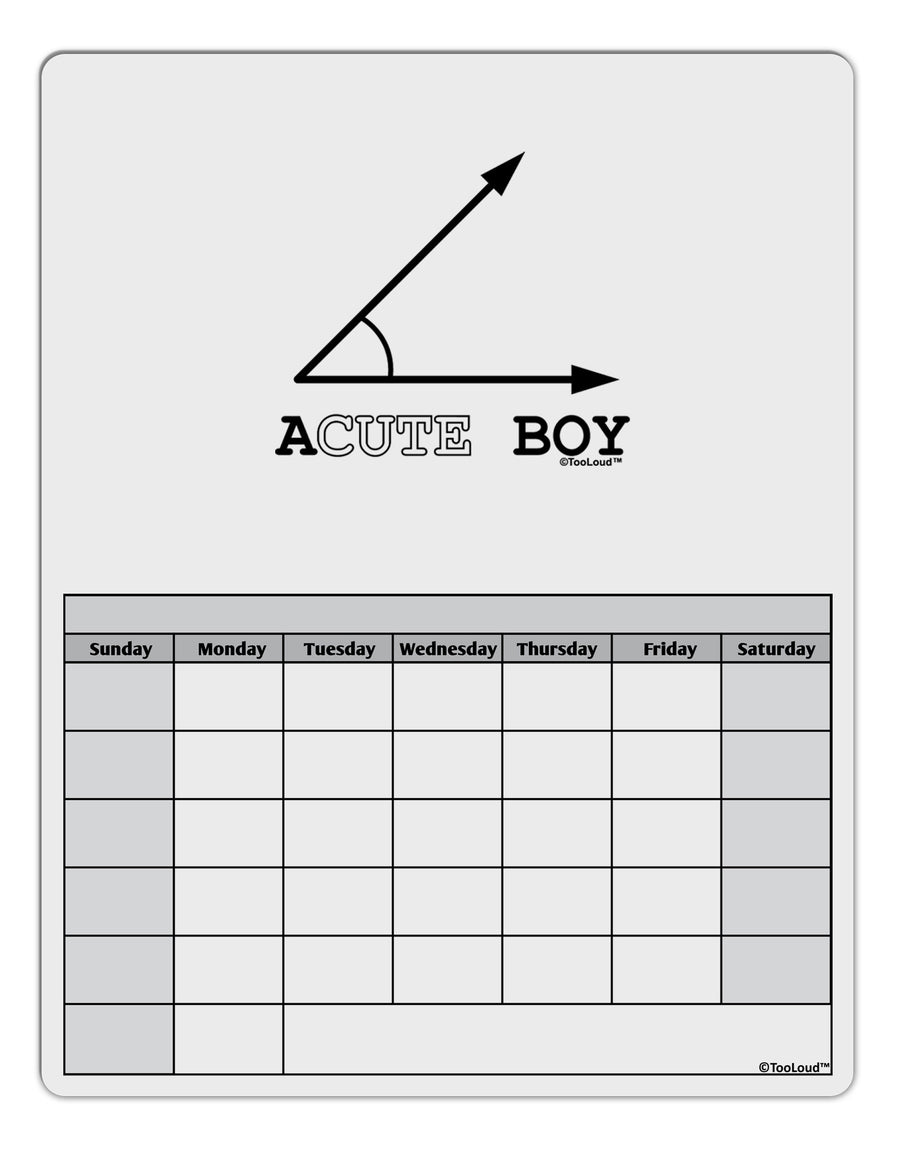 Acute Boy Blank Calendar Dry Erase Board-Dry Erase Board-TooLoud-White-Davson Sales