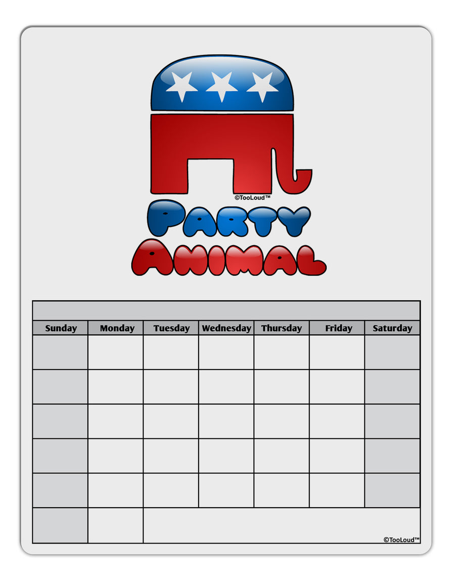 Republican Party Animal Blank Calendar Dry Erase Board-Dry Erase Board-TooLoud-White-Davson Sales