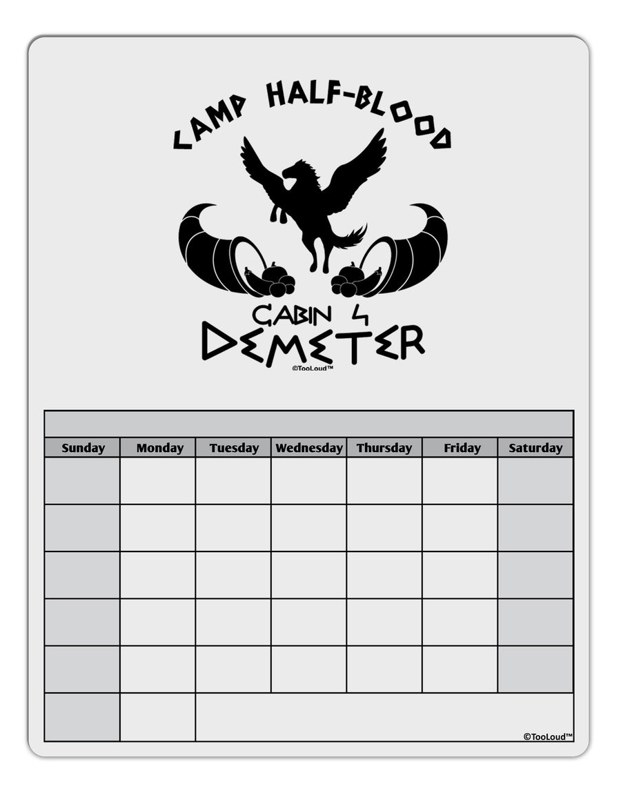 Cabin 4 Demeter Camp Half Blood Blank Calendar Dry Erase Board-Dry Erase Board-TooLoud-White-Davson Sales