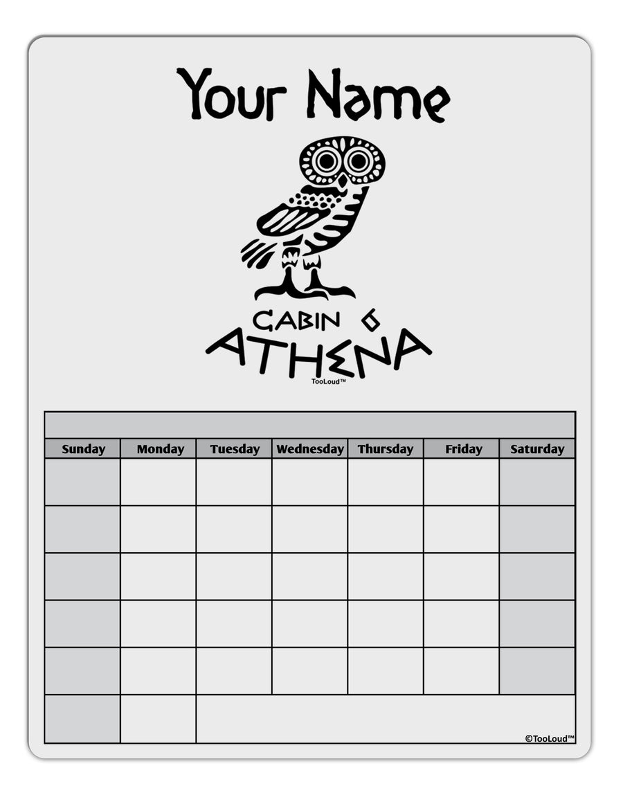 Personalized Cabin 6 Athena Blank Calendar Dry Erase Board by TooLoud-Dry Erase Board-TooLoud-White-Davson Sales
