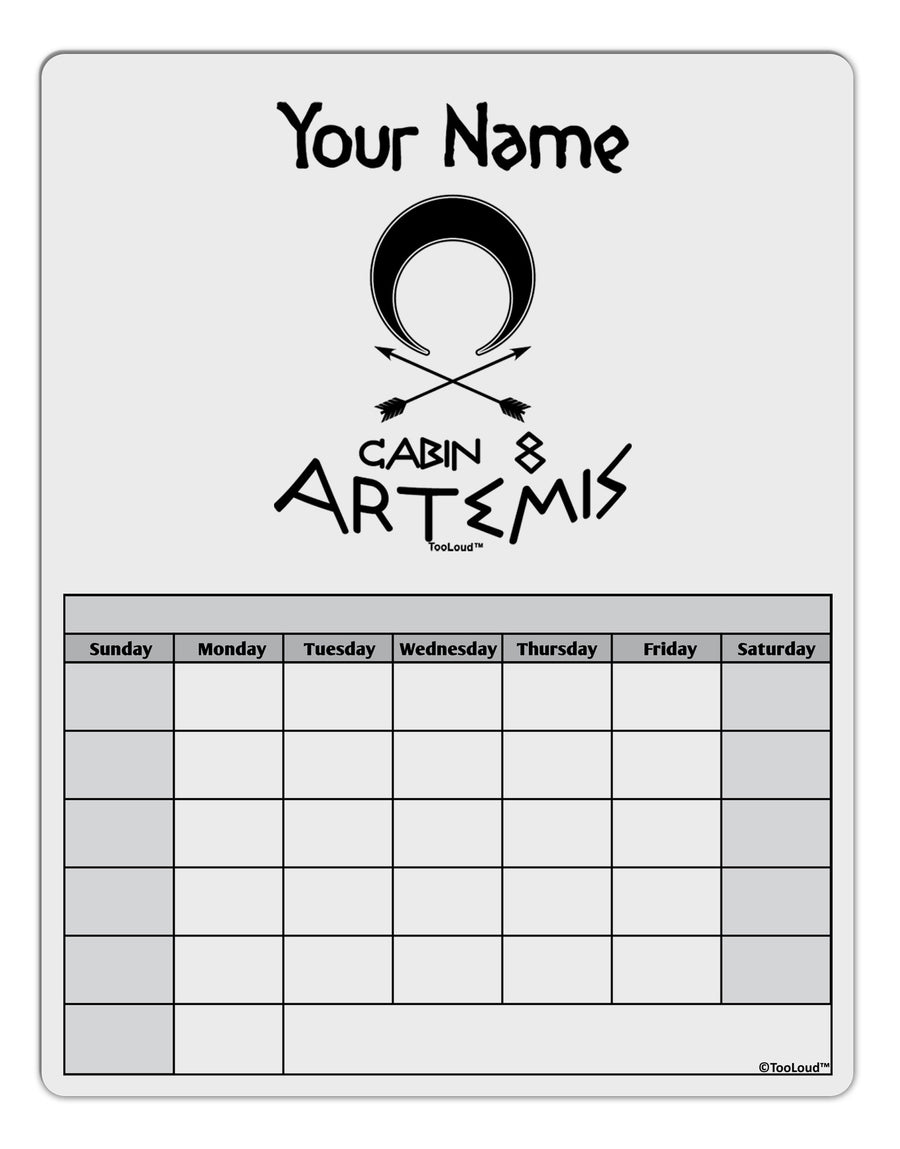 Personalized Cabin 8 Artemis Blank Calendar Dry Erase Board by TooLoud-Dry Erase Board-TooLoud-White-Davson Sales