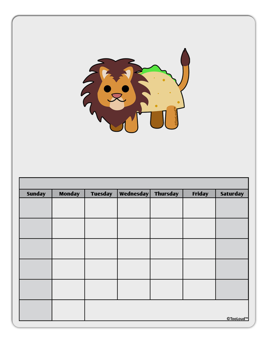 Cute Taco Lion Blank Calendar Dry Erase Board-Dry Erase Board-TooLoud-White-Davson Sales