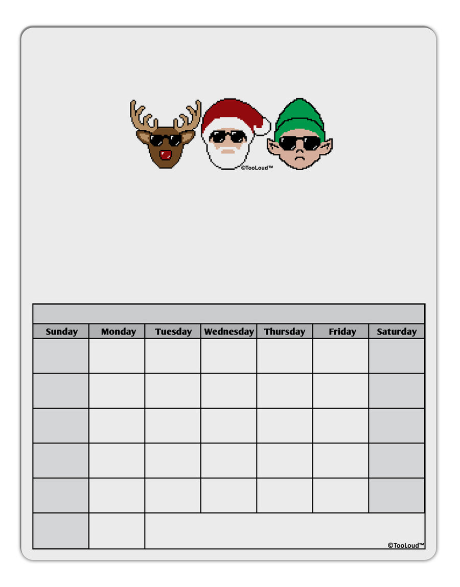 The X-mas Squad Blank Calendar Dry Erase Board-Dry Erase Board-TooLoud-White-Davson Sales