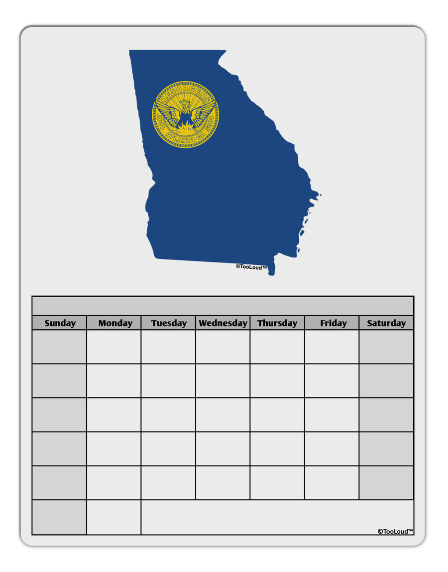 Atlanta Georgia Flag Blank Calendar Dry Erase Board-Dry Erase Board-TooLoud-White-Davson Sales