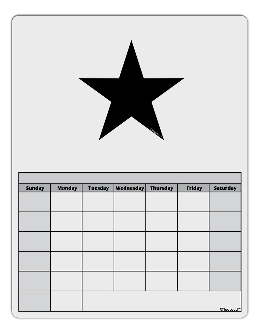 Black Star Blank Calendar Dry Erase Board-Dry Erase Board-TooLoud-Davson Sales