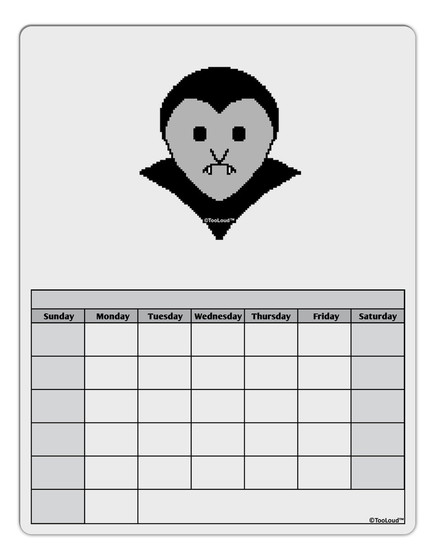 Cute Pixel Vampire Male Blank Calendar Dry Erase Board-Dry Erase Board-TooLoud-White-Davson Sales