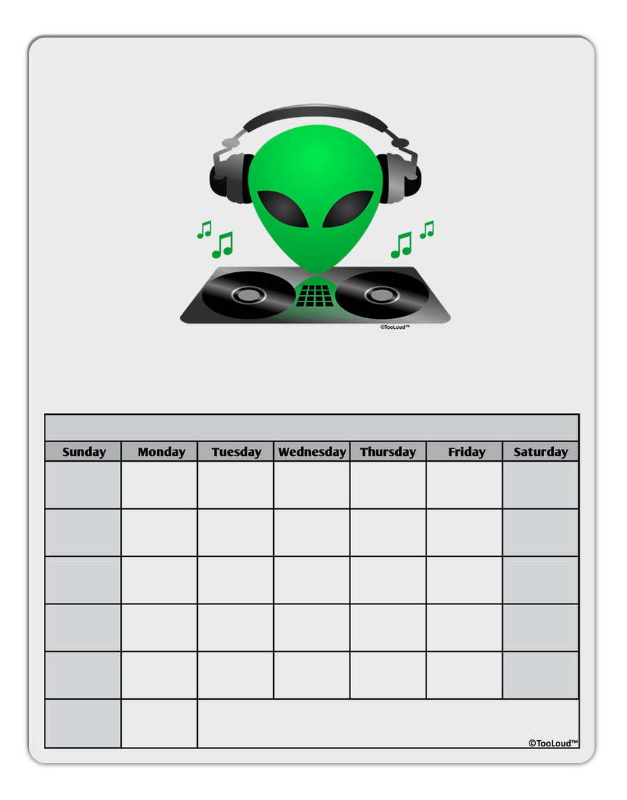 Alien DJ Blank Calendar Dry Erase Board-Dry Erase Board-TooLoud-White-Davson Sales
