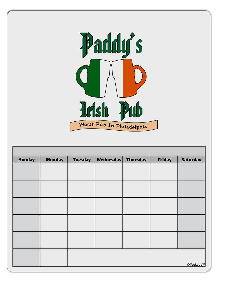 Paddy's Irish Pub Blank Calendar Dry Erase Board by TooLoud-Dry-Erase Boards-TooLoud-White-Davson Sales