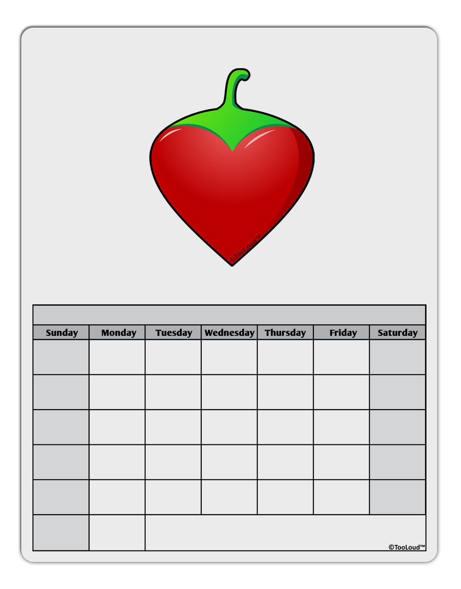 Chili Pepper Heart Blank Calendar Dry Erase Board-Dry Erase Board-TooLoud-White-Davson Sales