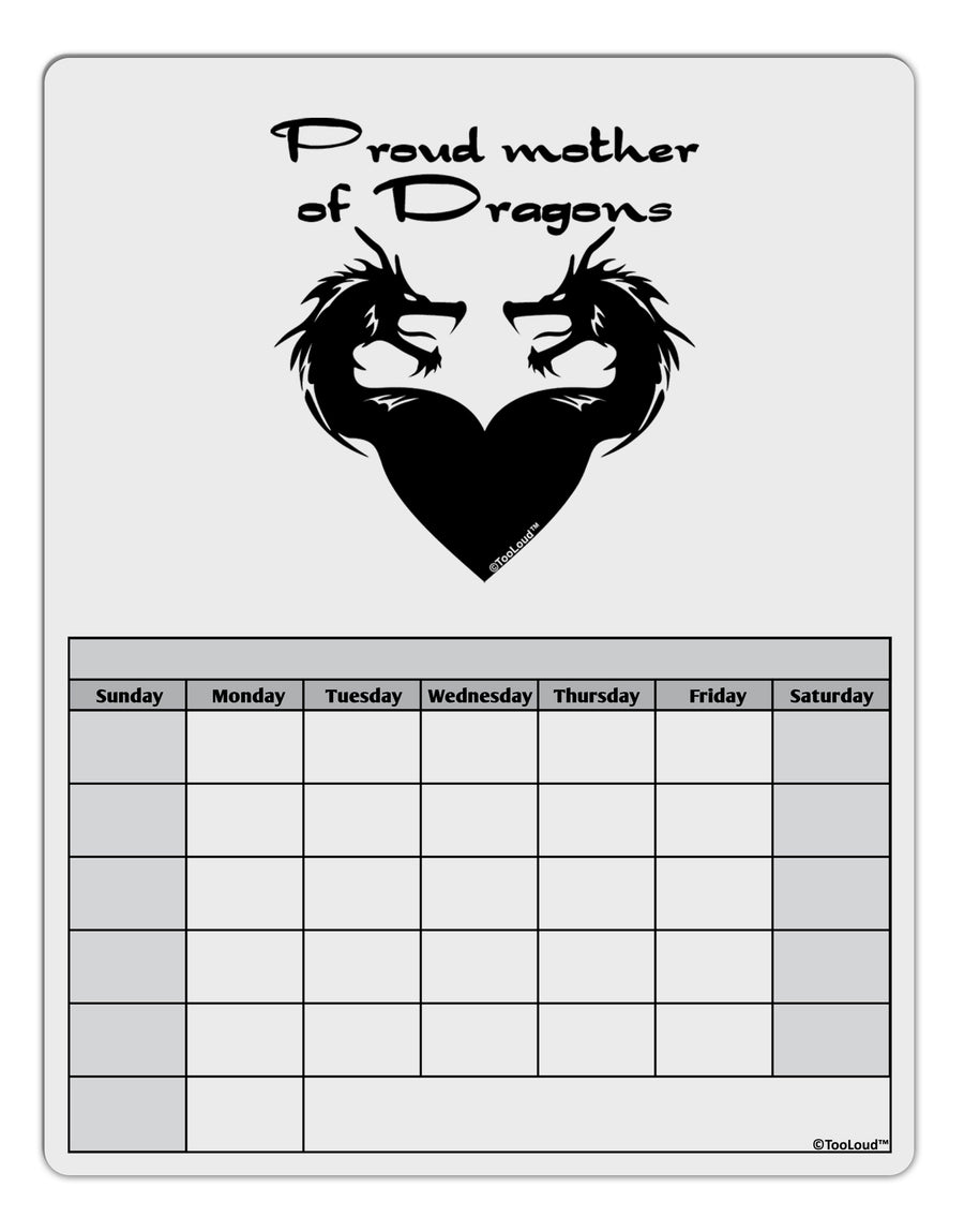 Proud Mother of Dragons Blank Calendar Dry Erase Board by TooLoud-Dry Erase Board-TooLoud-White-Davson Sales