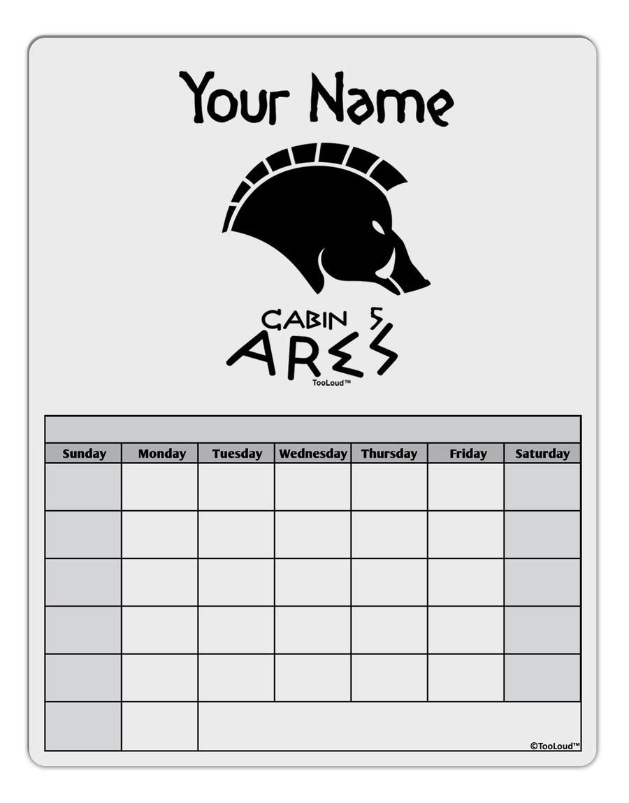 Personalized Cabin 5 Ares Blank Calendar Dry Erase Board by TooLoud-Dry Erase Board-TooLoud-White-Davson Sales