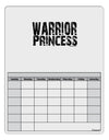 Warrior Princess Black and White Blank Calendar Dry Erase Board-Dry Erase Board-TooLoud-White-Davson Sales