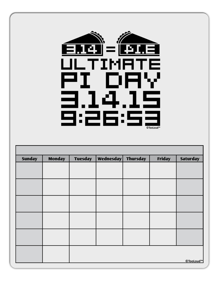Ultimate Pi Day Design - Mirrored Pies Blank Calendar Dry Erase Board by TooLoud