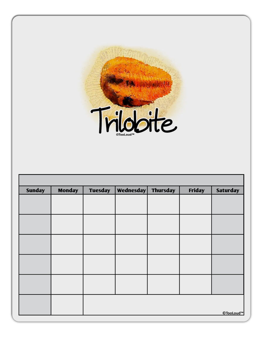 Trilobite Fossil Watercolor Text Blank Calendar Dry Erase Board-Dry Erase Board-TooLoud-White-Davson Sales