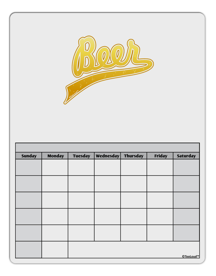 Beer Jersey Blank Calendar Dry Erase Board-Dry Erase Board-TooLoud-White-Davson Sales