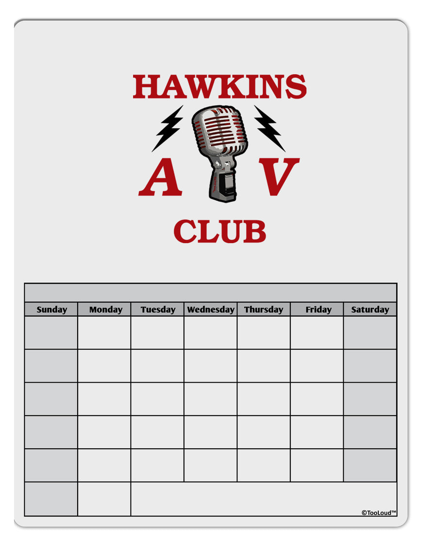 Hawkins AV Club Blank Calendar Dry Erase Board by TooLoud-Dry Erase Board-TooLoud-White-Davson Sales