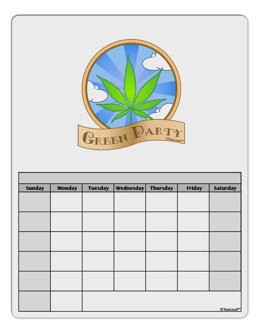Green Party Symbol Blank Calendar Dry Erase Board-Dry Erase Board-TooLoud-White-Davson Sales