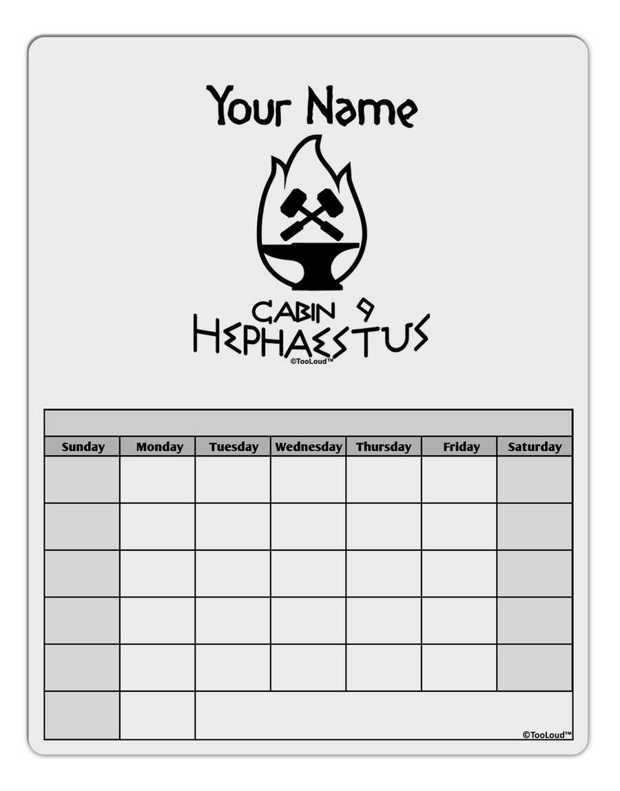 Personalized Cabin 9 Hephaestus Blank Calendar Dry Erase Board-Dry Erase Board-TooLoud-White-Davson Sales