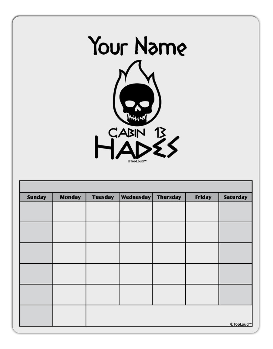 Personalized Cabin 13 Hades Blank Calendar Dry Erase Board-Dry Erase Board-TooLoud-White-Davson Sales