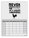 A Woman With Chickens Blank Calendar Dry Erase Board by TooLoud-Dry Erase Board-TooLoud-White-Davson Sales