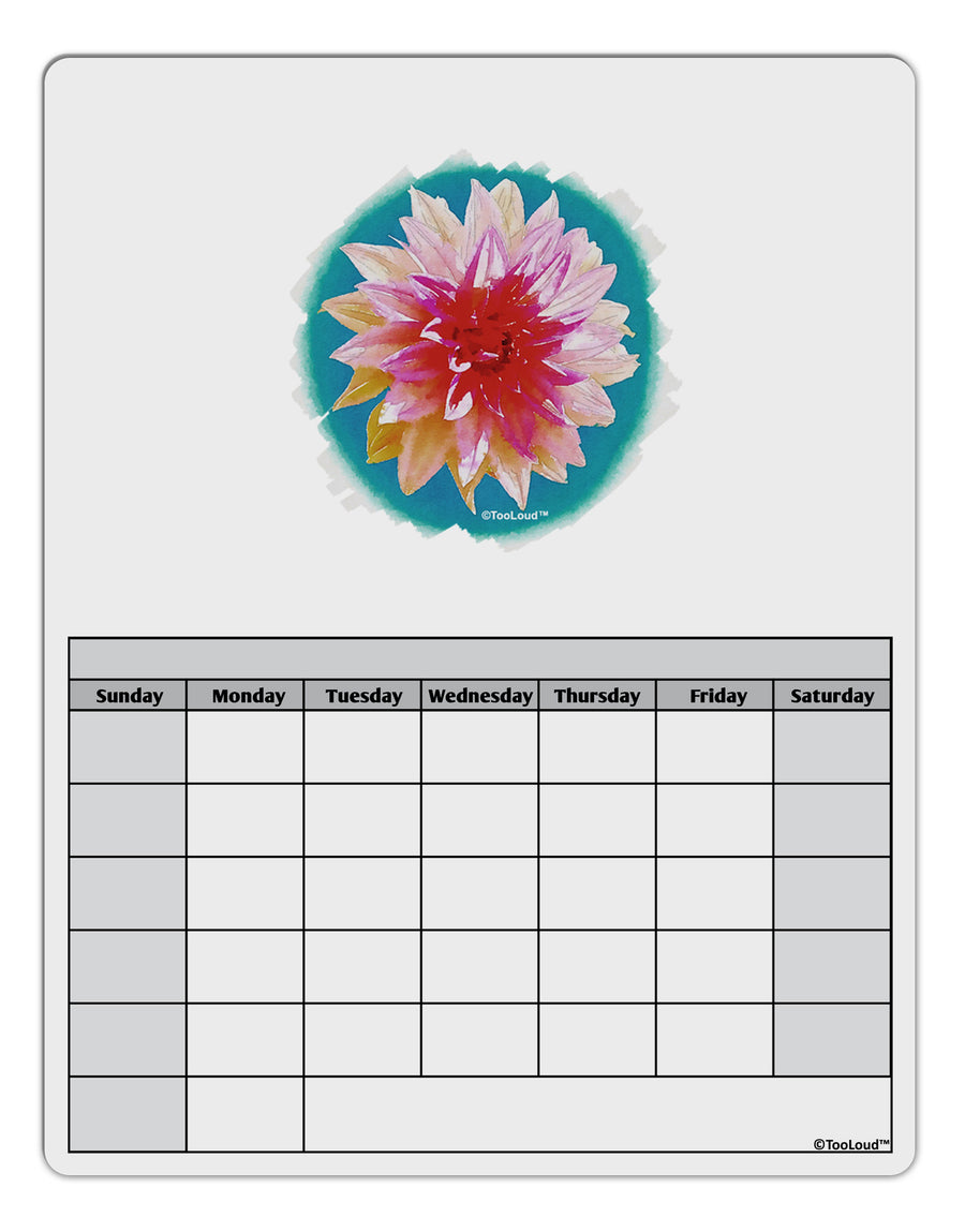 Watercolor Flower Blank Calendar Dry Erase Board-Dry Erase Board-TooLoud-White-Davson Sales