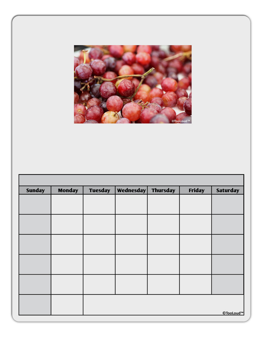 Buy Local - Grapes Blank Calendar Dry Erase Board-Dry Erase Board-TooLoud-White-Davson Sales