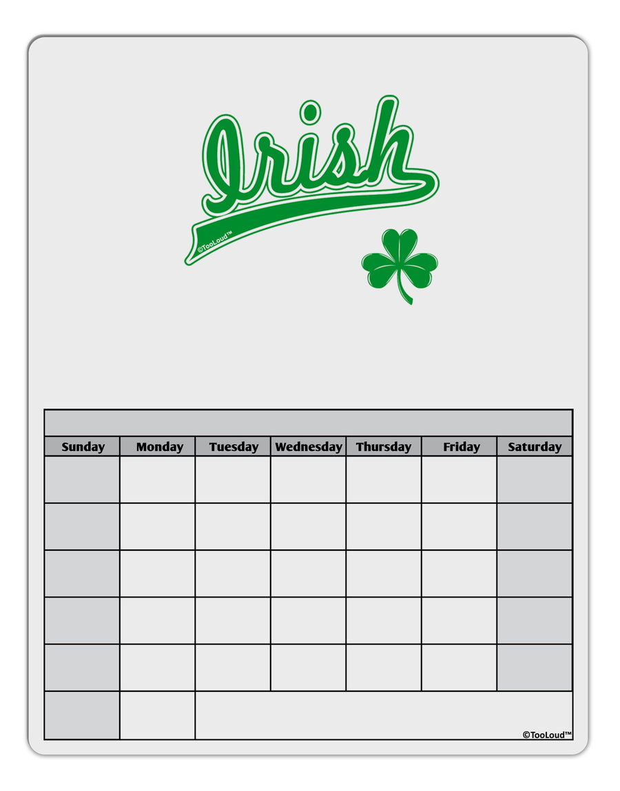 Irish Jersey Blank Calendar Dry Erase Board-Dry Erase Board-TooLoud-White-Davson Sales